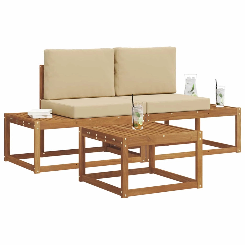 Set di divani da esterno con cuscino 3 pcs Naturale 3366946