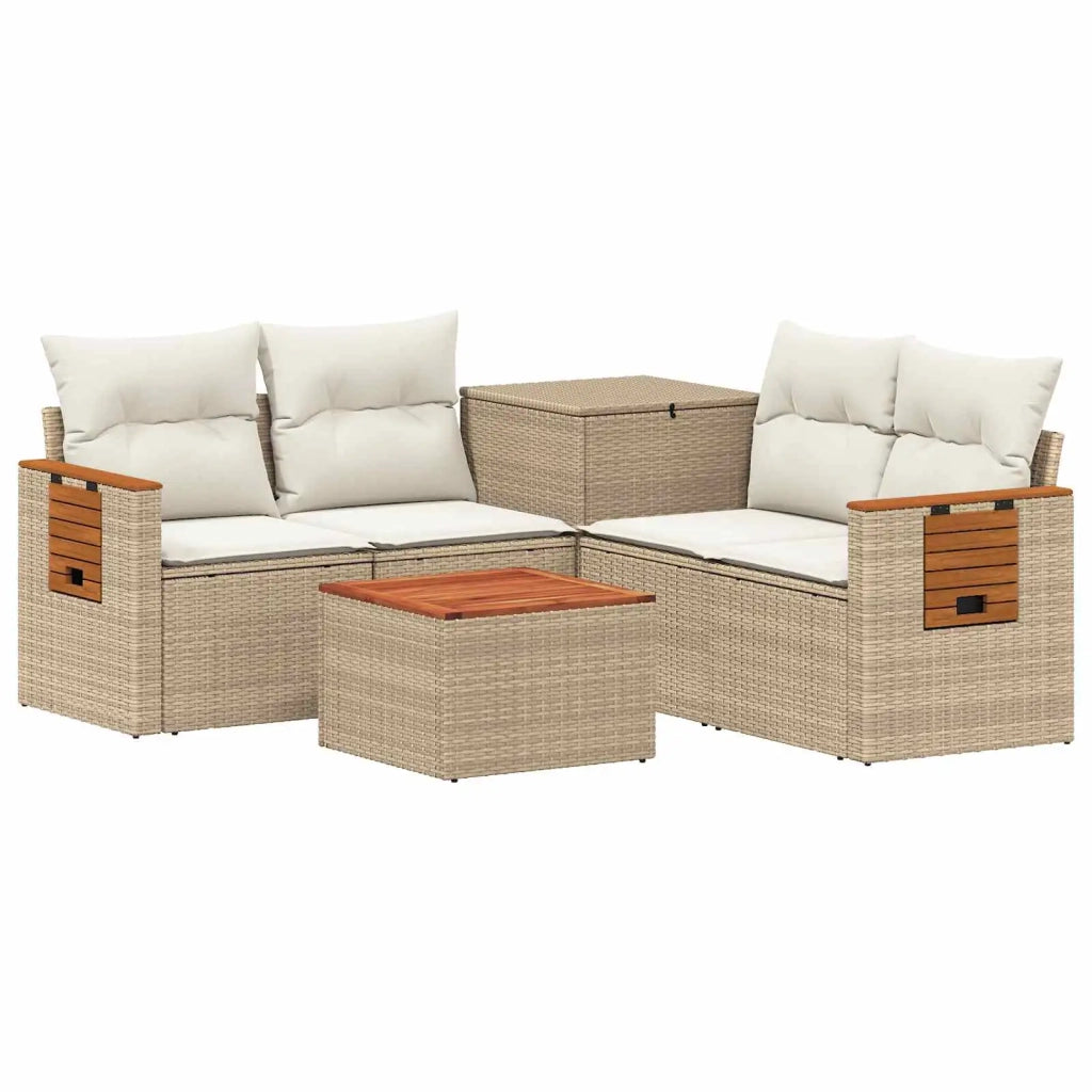 Set di divani 6 pz Beige e Bianco Crema 3447676