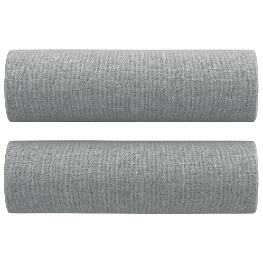 Set Divani 3 pz con Cuscini Grigio Chiaro in Tessuto
