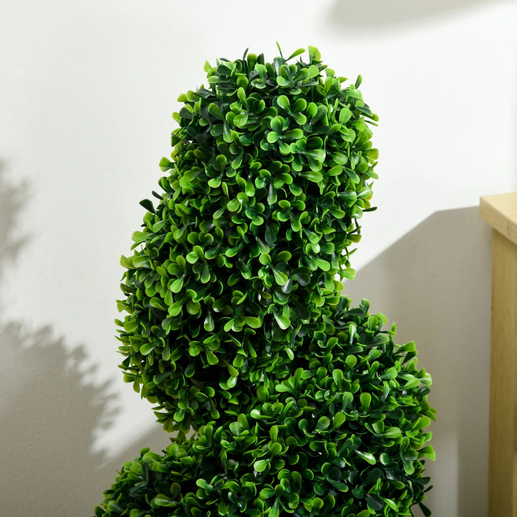 Piante Artificiali Bosso Spirale ¨C Xylo ¨C Set 2 Pezzi con Vaso Verde 90cm