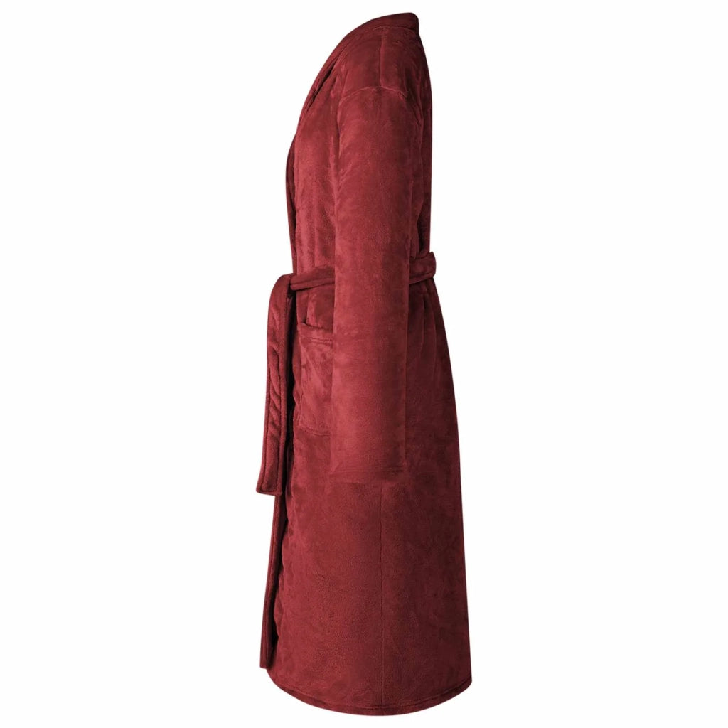 Accappatoio senza Cappuccio Rosso Bordeaux l Flanella 42017305