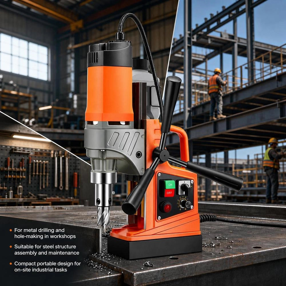 Magnetic Drill With 1450W Motor, 2-inch Drill Diameter, 2878 Lbf Portable Electric Magnetic Drill, With 6 Core Drill Bits, Drill For Metal Surfaces, DIY Sector