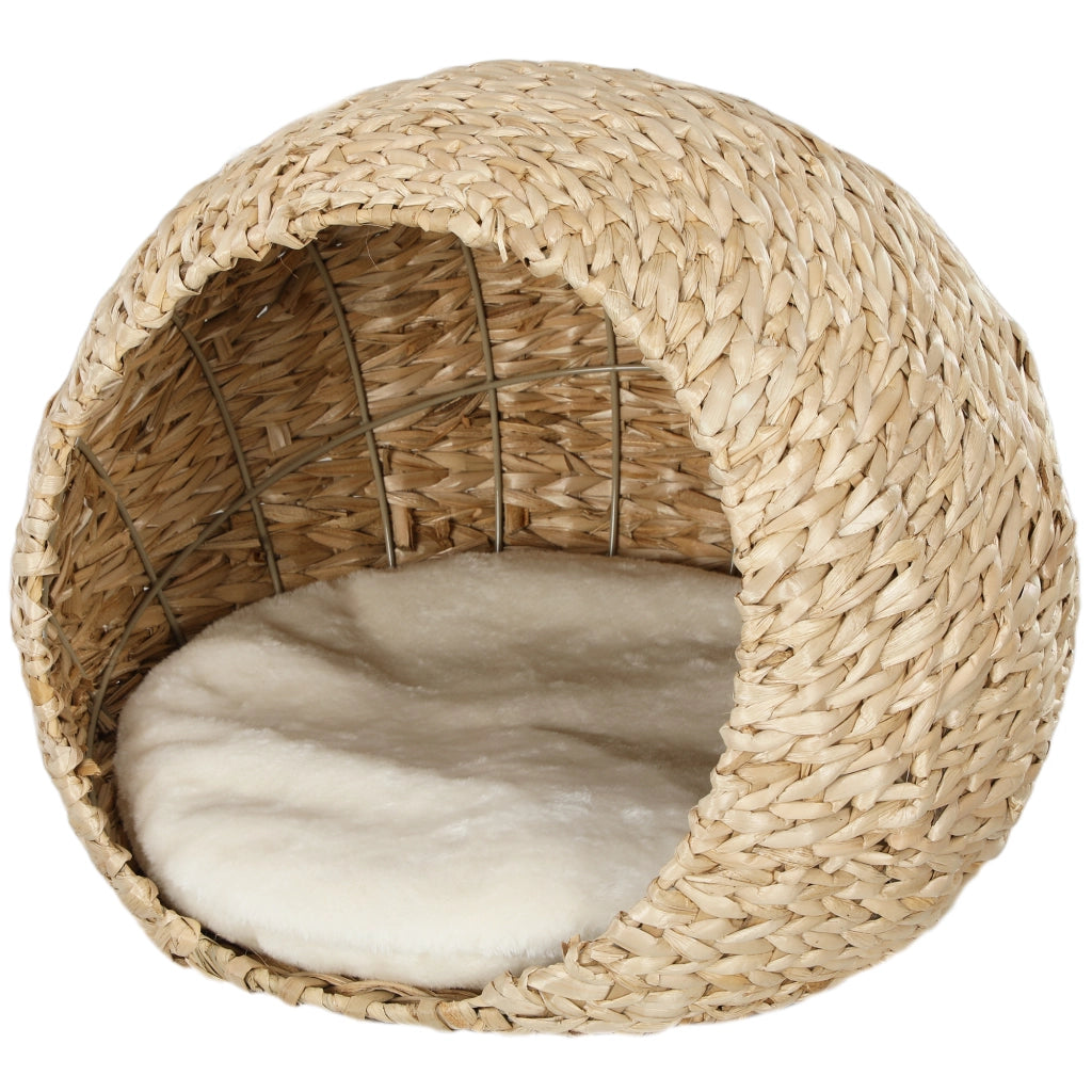 Cuccia per gatti con cuscino morbido in vimini ¨C Xylo ¨C 45x41x37 cm marrone
