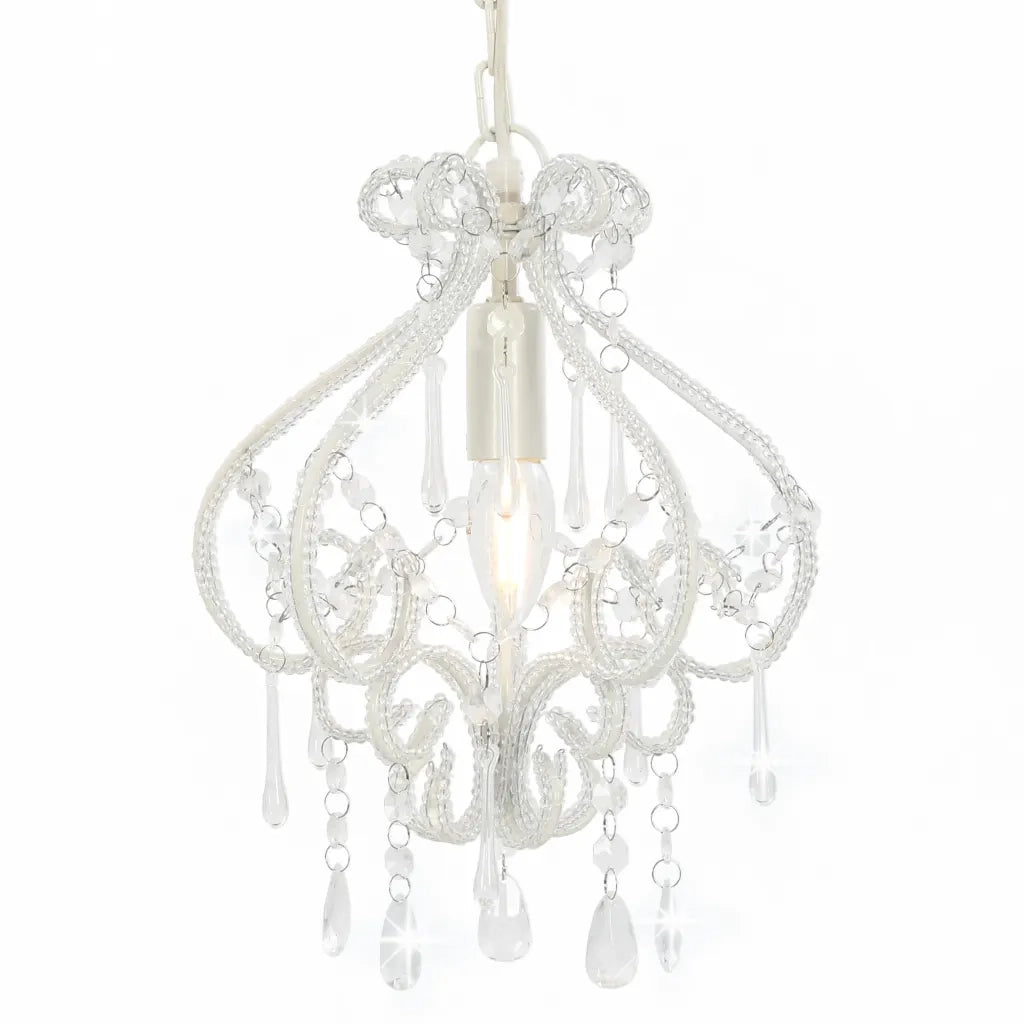 Lampadario con Perle Bianco Rotondo E14cod mxl 128450