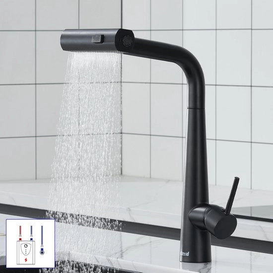 Lagedruk keukenkraan 360° rotativa, 3 sproeistati, rottura stagna, per boiler/attrezzatura sottostante