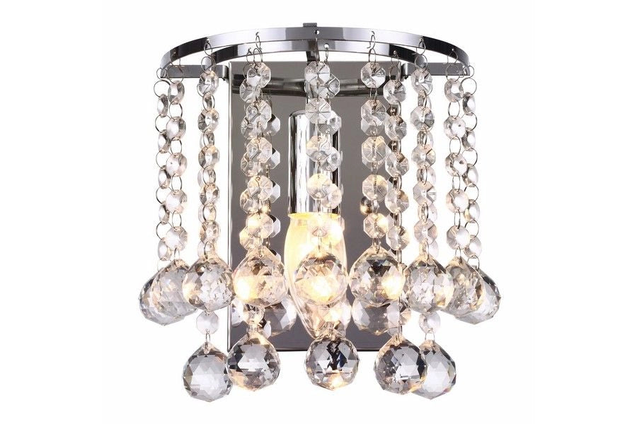 Applique glamour cromata con cristalli London Crystal E14