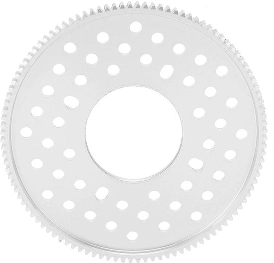 Tandwiel 108-tands - 32 mm Middengat - 3 mm Einddikte - Schokbestendig - Lichtgewicht - Verwerkt tot 3 mm Einddikte - Aluminium