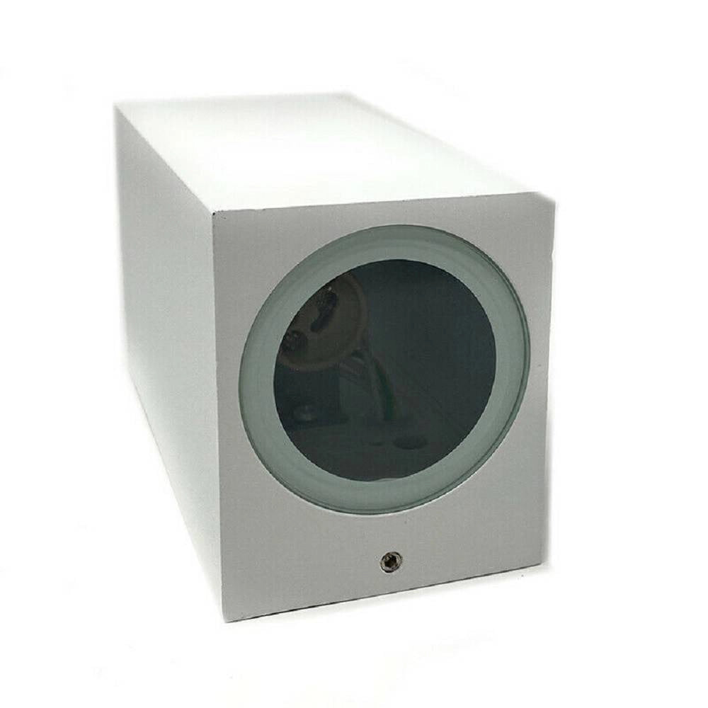 Trade Shop - Applique Parete Doppia Emissione Attacco Gu10 Lampada Moderna Es55 Up & Down Ip65 - Bianco