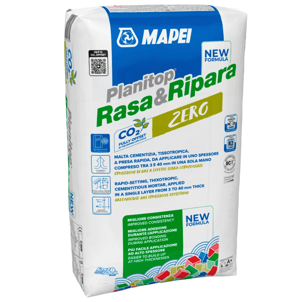 Malta cementizia tissotropica fibrorinforzata planitop rasa ripara r2 zero 5 kg