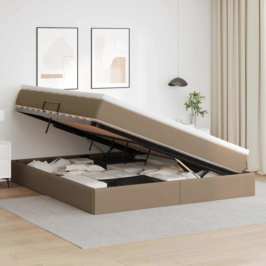 Letto con contenitore e materasso Cappuccino 180 x 200 cm 3370177