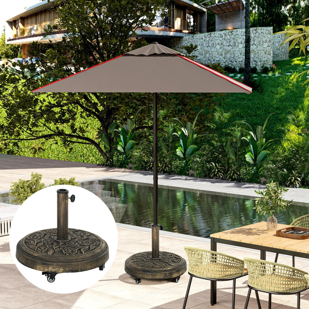 Base per Ombrellone con Ruote ¨C Minimal ¨C Bronce ?49x42 cm