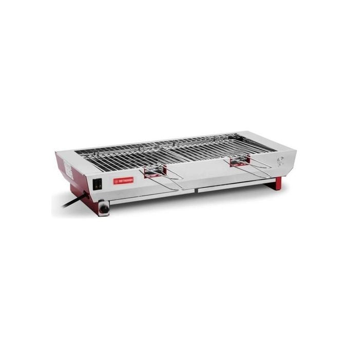 CF B860E Griglia Elettrica 3200 W Acciaio Inossidabile colore Inox e Rosso