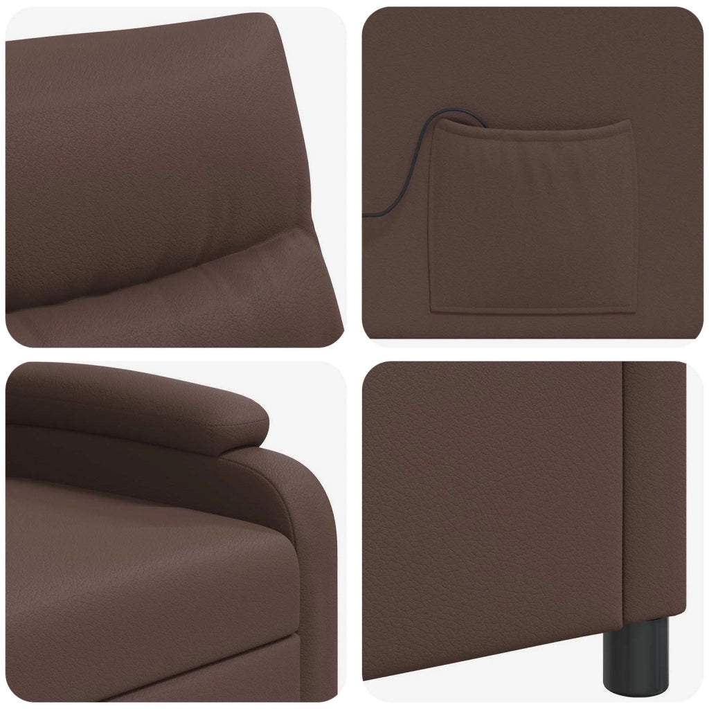Poltrona Massaggiante Marrone Similpelle 42034903
