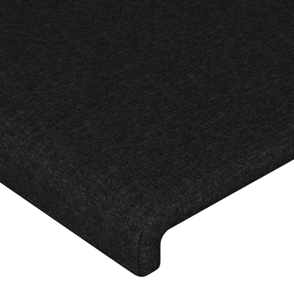 Testiera ad Orecchio-Testata con Orecchie Nera 203x23x118/128 cm in Tessuto 470417