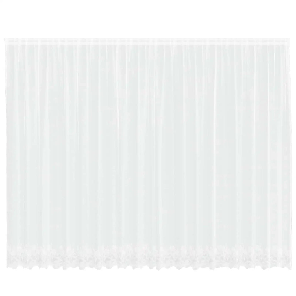 Tenda in Pizzo con tende Bianco 200 x 500 cm Poliestere 4107923