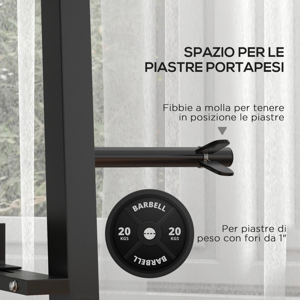 Rack per Manubri e Kettlebell ¨C Minimal ¨C Acciaio, Nero, 131x75x80 cm