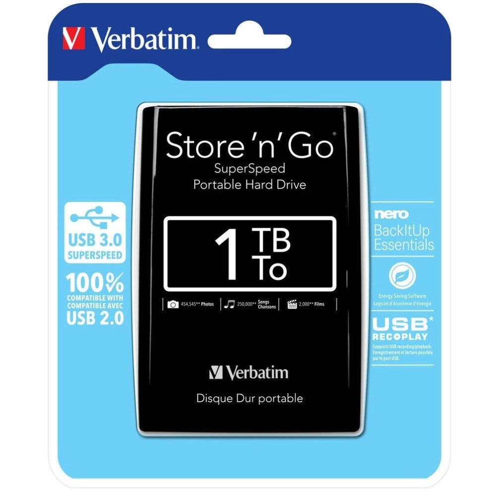 Trade Shop - Hard Disk Esterno 1tb Verbatim 2,5" Autoalimentato Usb 3.0 1000gb Store' N ' Go -