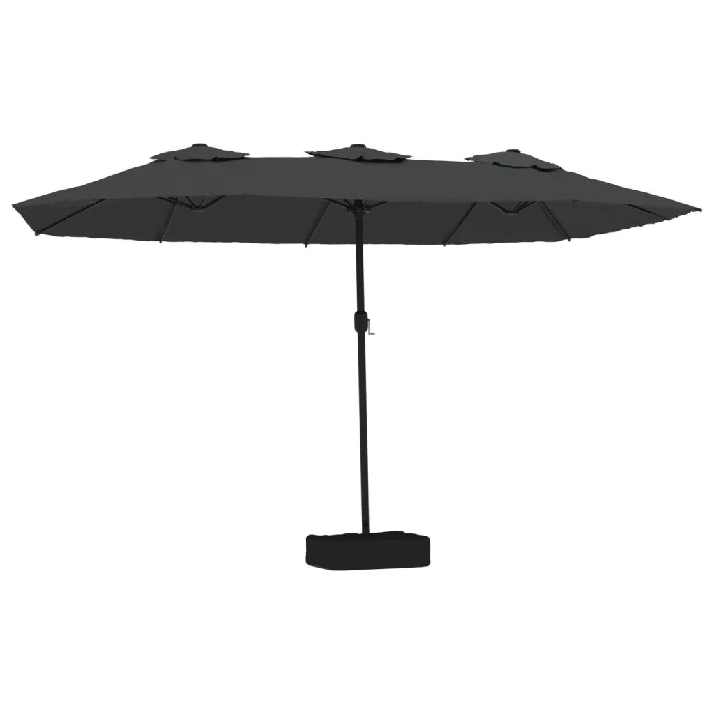Ombrellone a Doppia Testa con LED-Ombrello da giardino Antracite 449x265 cm