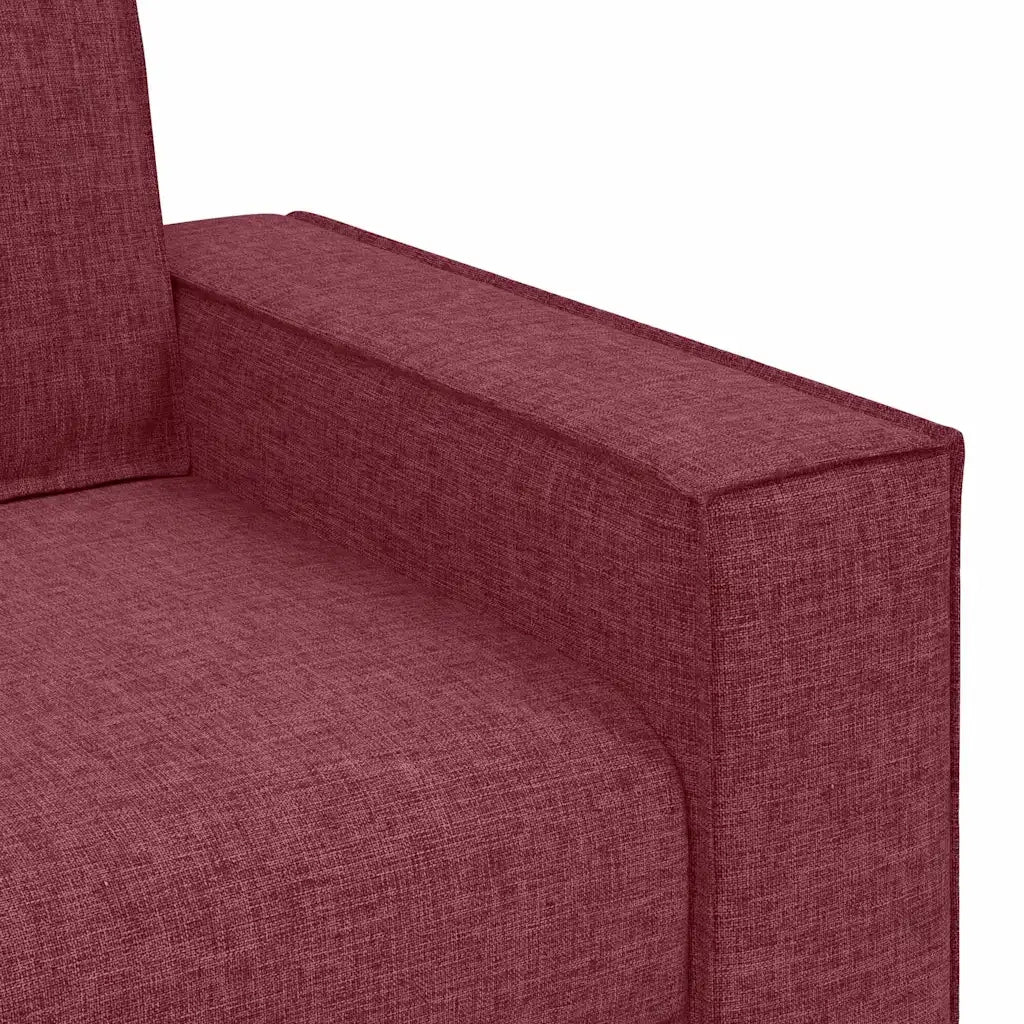 Divano 3 pcs Rosso Vino 220 x 80 x 84 cm Tessuto misto lino 3324612
