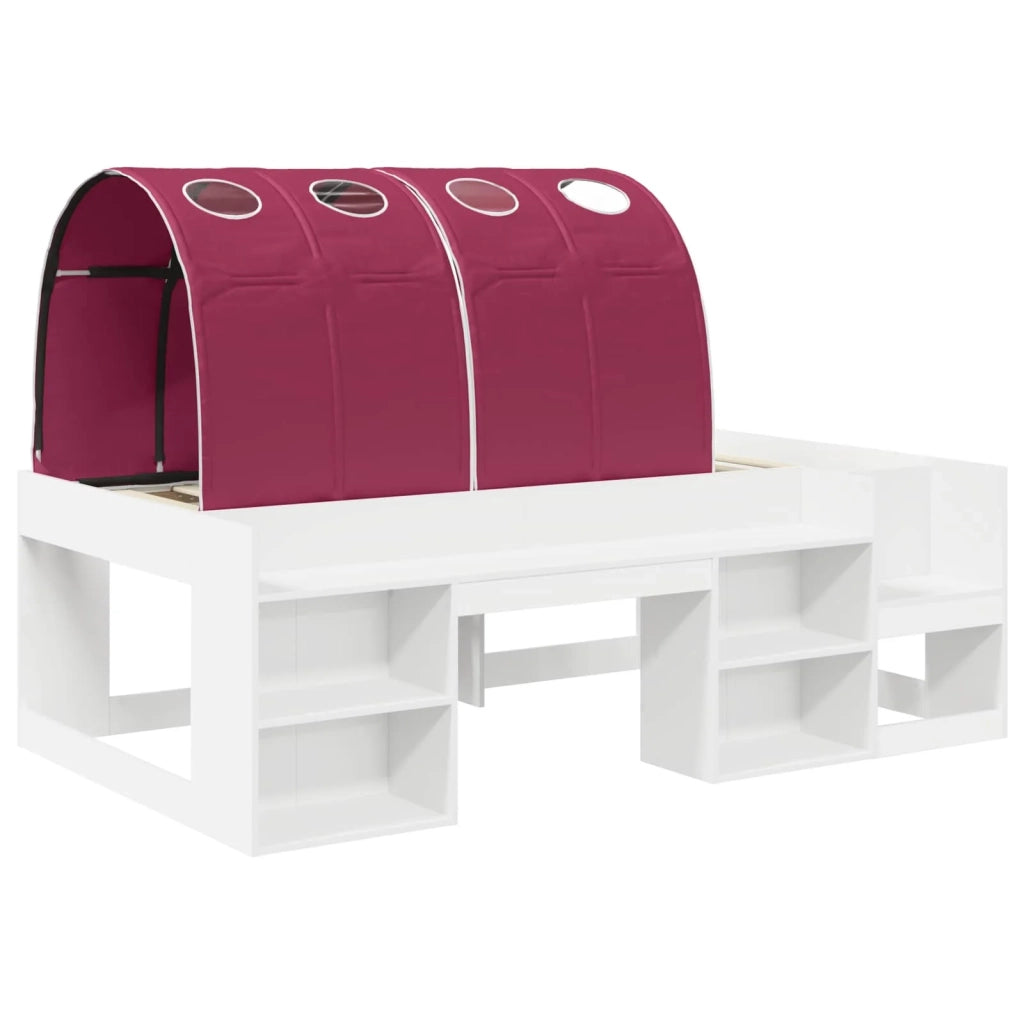 Letto alto per Bambini | Letto Infantile | Lettino con storage Bianco e Rosso