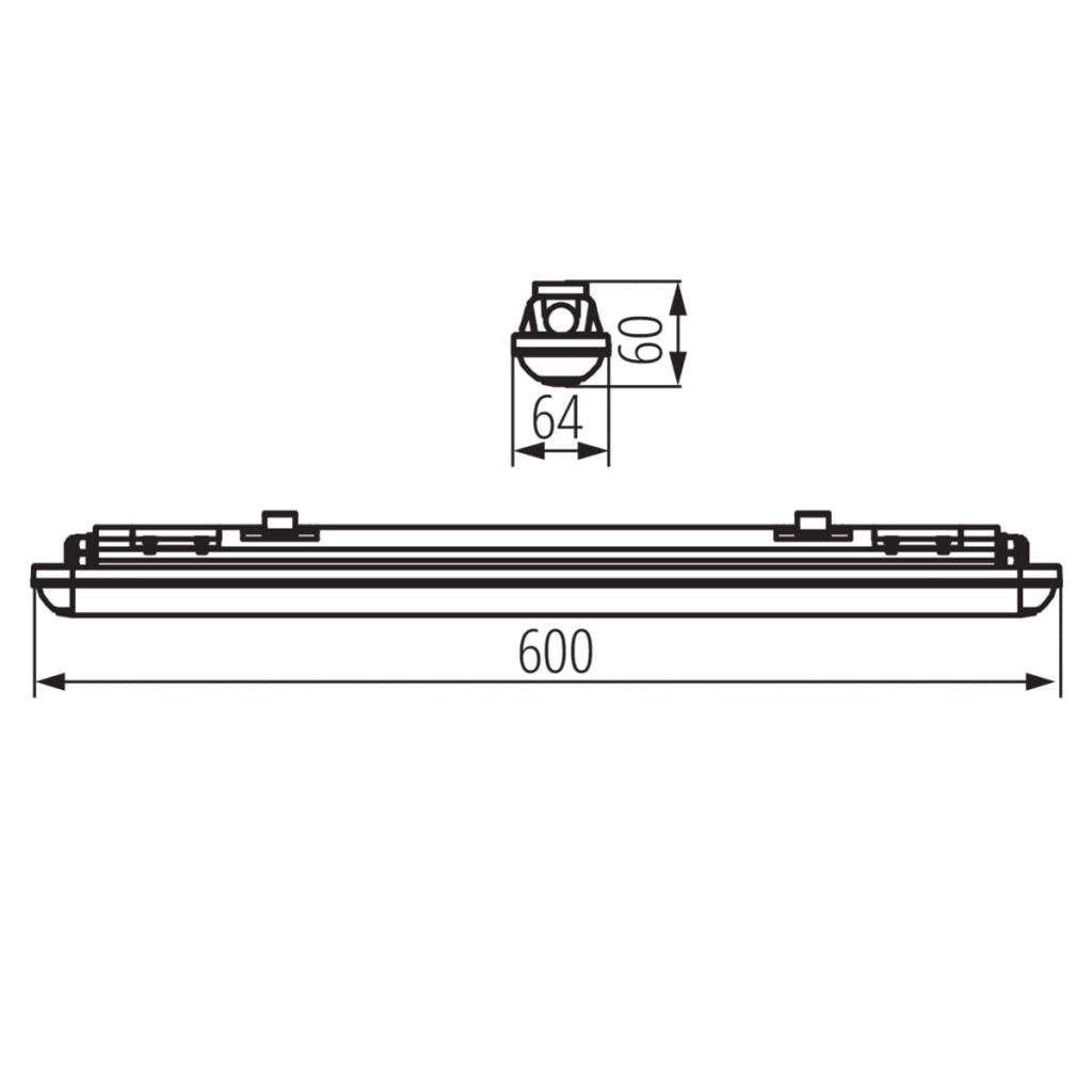 Plafoniera LED stagna DICHT 60cm 18W 4000K IP65 Miledo