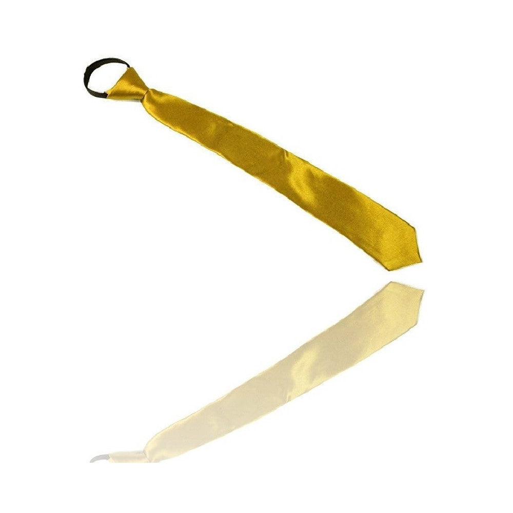 Trade Shop - Cravatta Seta Giallo Zip Cravattino Frack Papillon Sottile Uomo Donna -