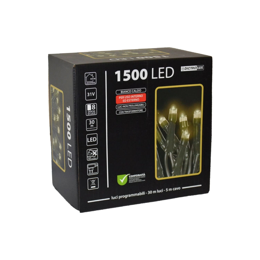 LUCI 1500 LED BIANCO CALDO PER ESTERNO