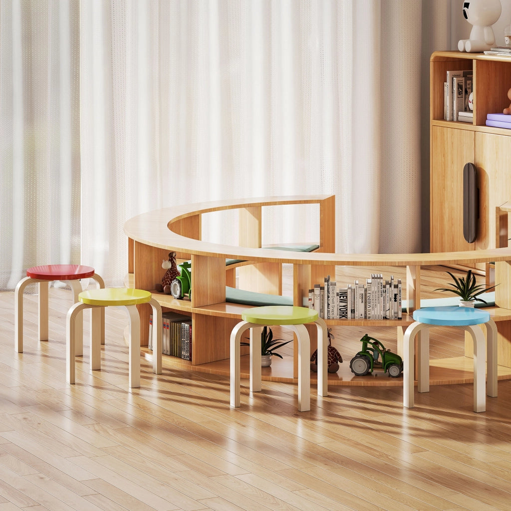 4 sgabelli impilabili ¨C zephmum ¨C legno multicolore