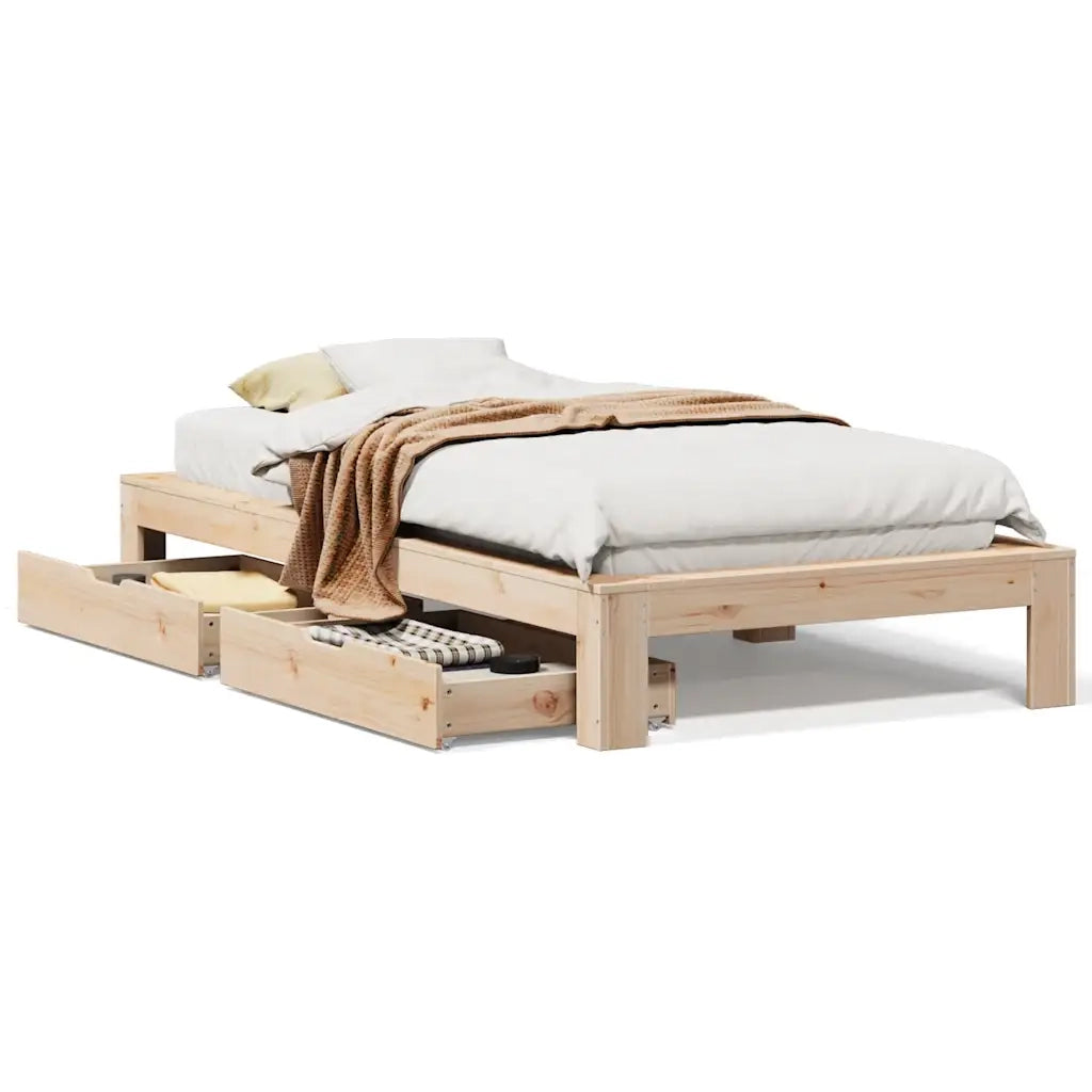 Giroletto senza Materasso-Struttura Letto 75x190 cm in Legno Massello di Pino 822233