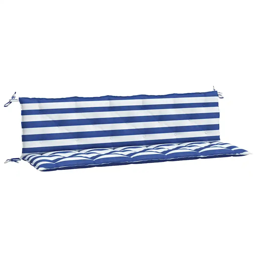 Cuscini per Panca 2 pz-Set di 2 Cuscini per panchina Strisce Blu e Bianche in Tessuto Oxford