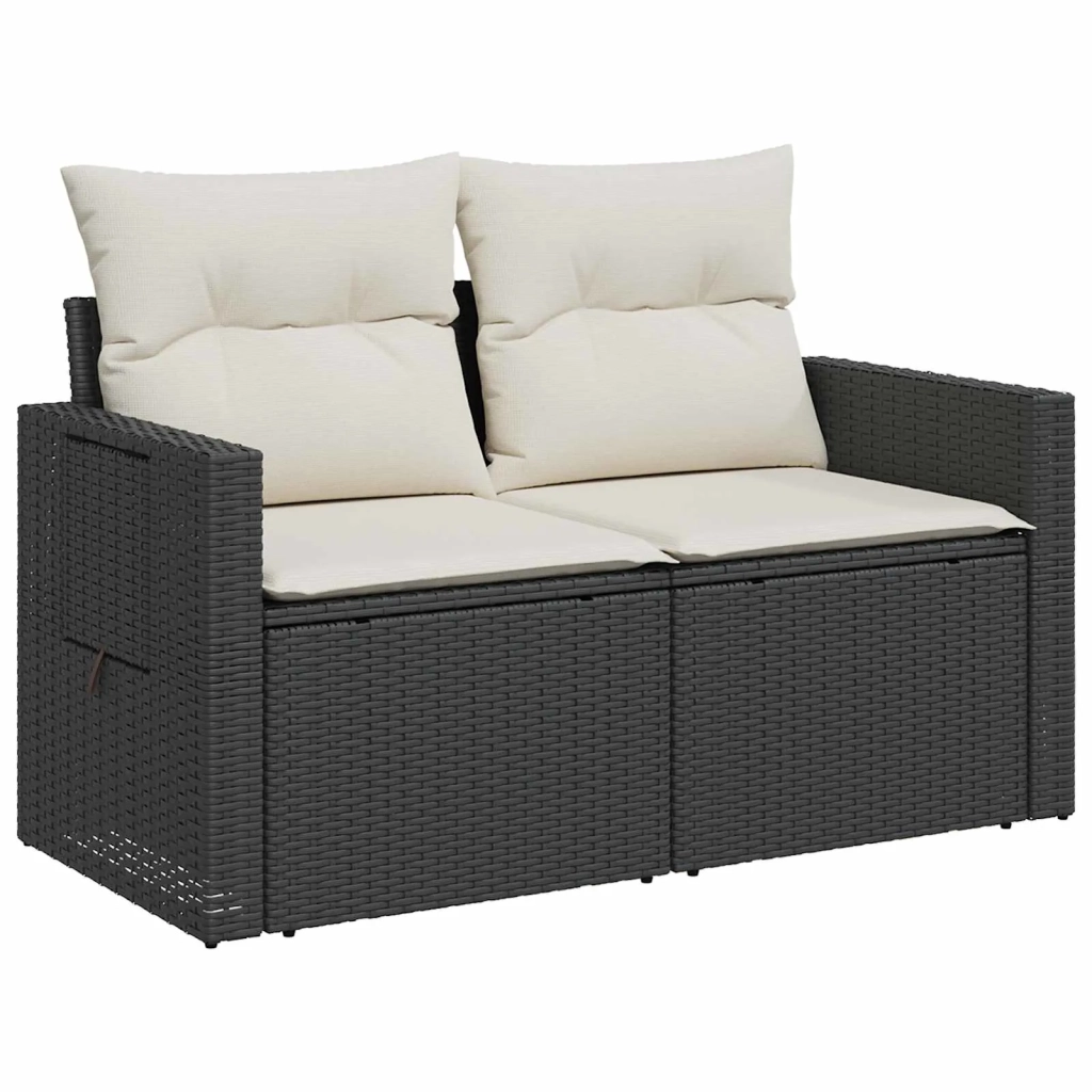 Set di divani 5 pz Nero e Bianco Crema 3447872
