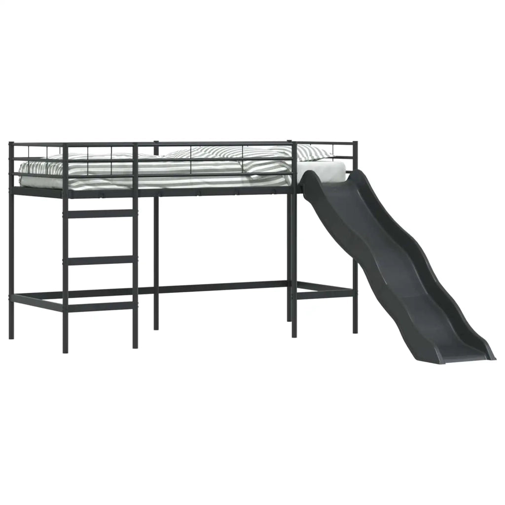 Letto loft per bambini con scivolo Nero e antracite 42020777