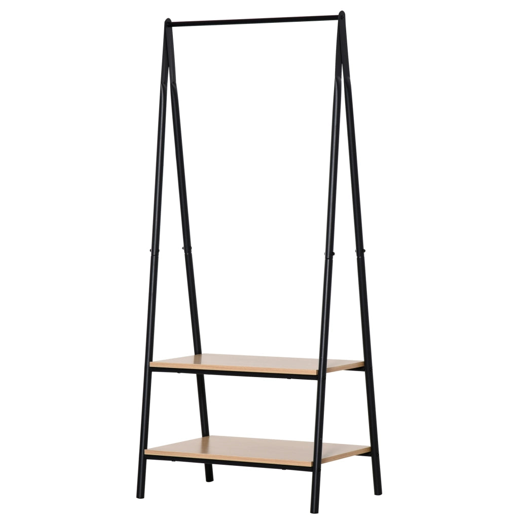 Appendiabiti con scaffali e barra ¨C Minimal ¨C Nero 64x42,5x149cm