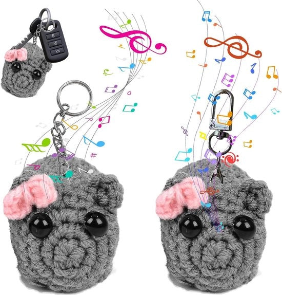 Plush Hamster Meme Animale - Con Suono - Pop Ricamato a Maglia - Manufatto Artigianale - Grigio