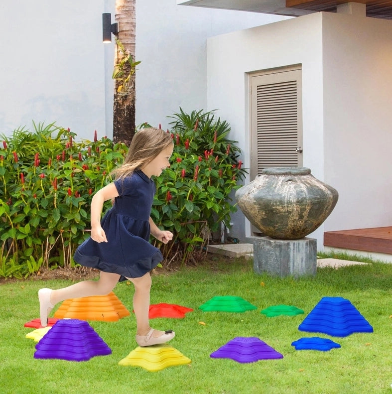 Pietre di equilibrio ULEVR multicolore in polipropilene, set impilabile antiscivolo fino a 80 kg