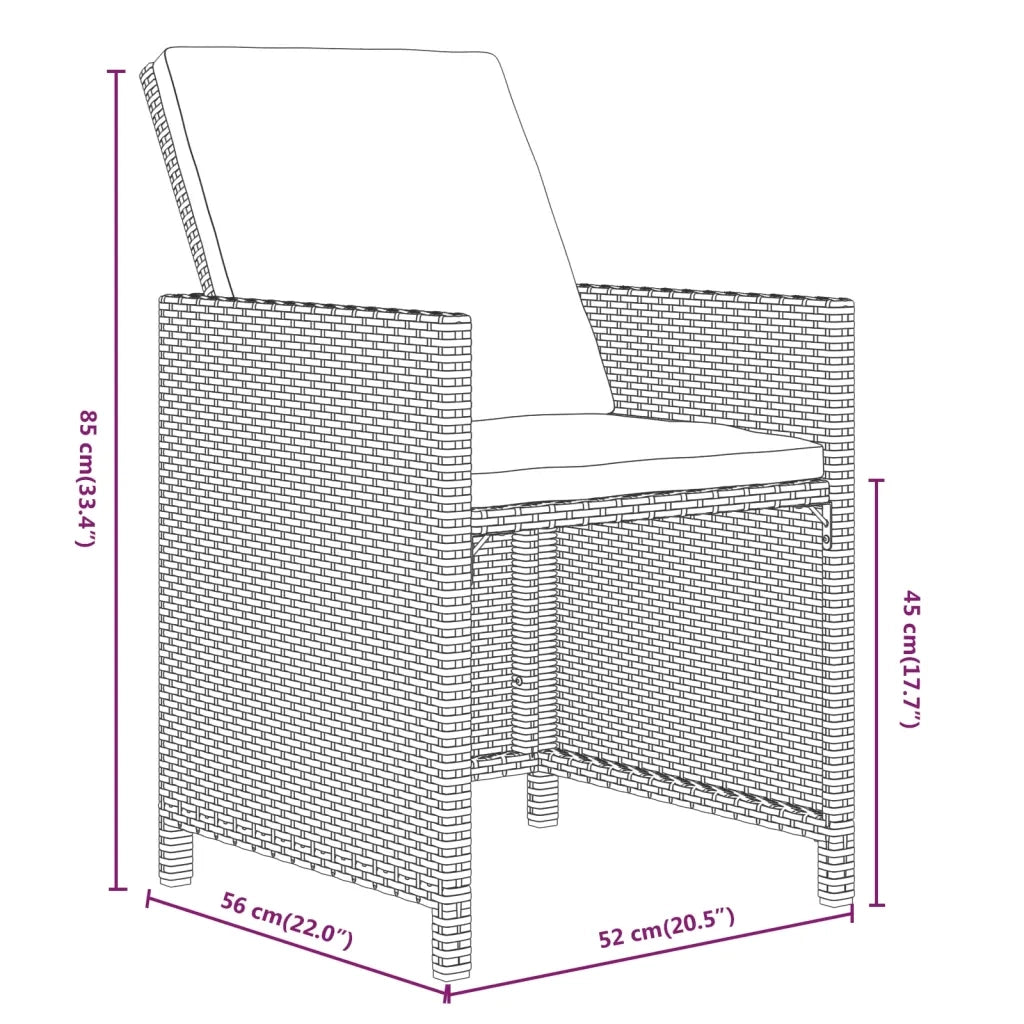 Set da Pranzo da Giardino 13 pz con Cuscini in Polyrattan Beige 3095635