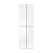 Armadio di stoccaggio BODITE – 4 porte – Bianco lucido – Eleganza e praticità