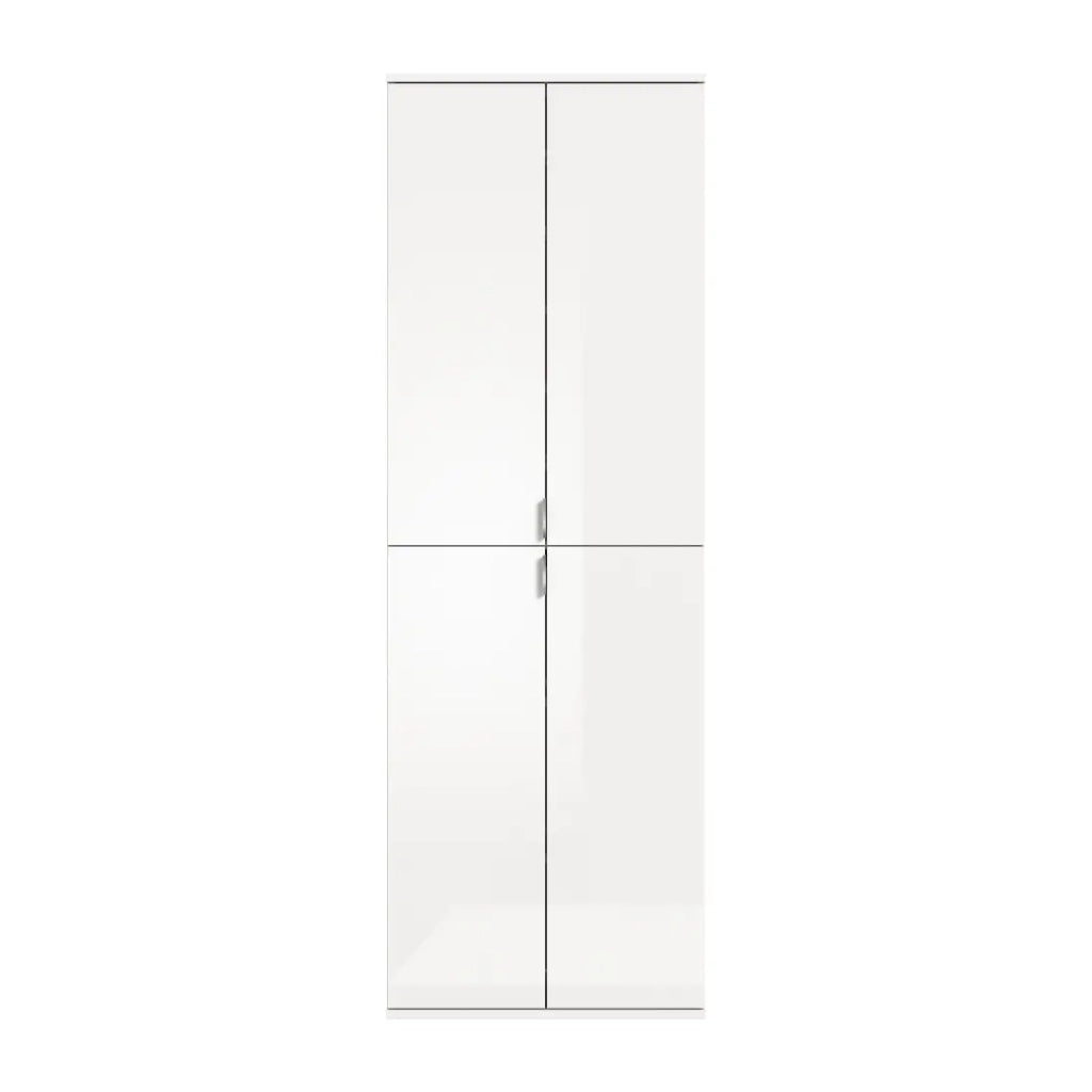Armadio di stoccaggio BODITE – 4 porte – Bianco lucido – Eleganza e praticità