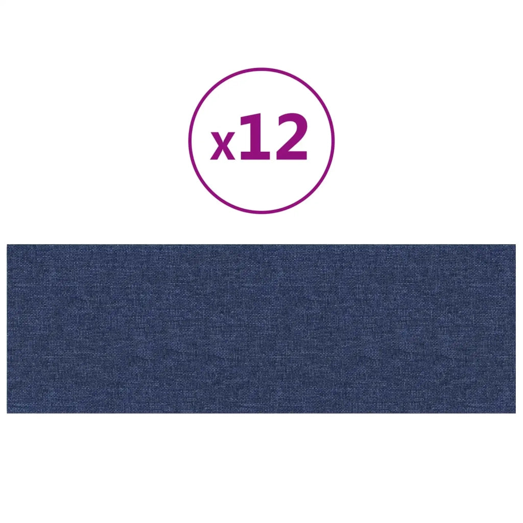 Testiera | Testata da Parete 12 pcs Blu 90 x 30 cm Tessuto