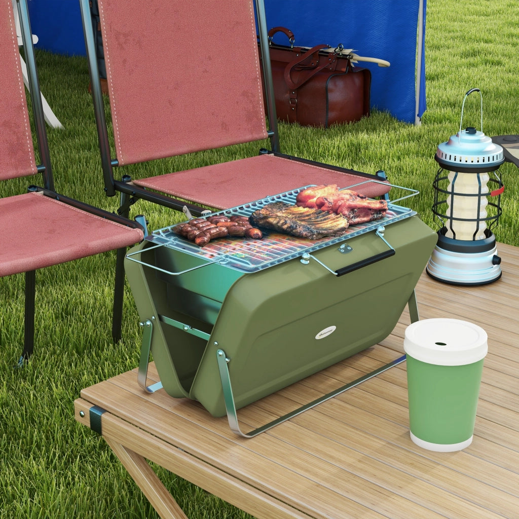 Grill da viaggio pieghevole ¨C Zephmum ¨C Griglia a carbonella, verde