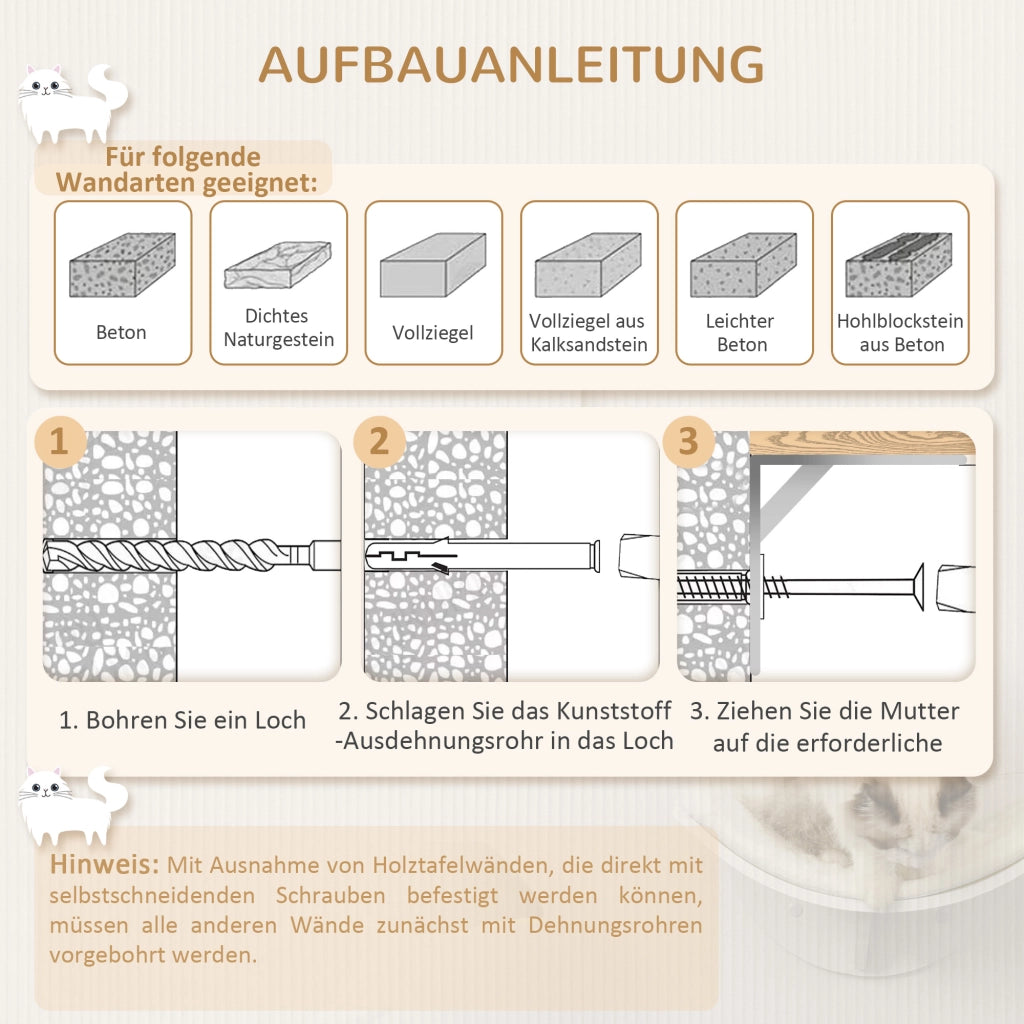 Scaffale per gatti ¨C Zephmum ¨C Bianco 41x28x21 cm