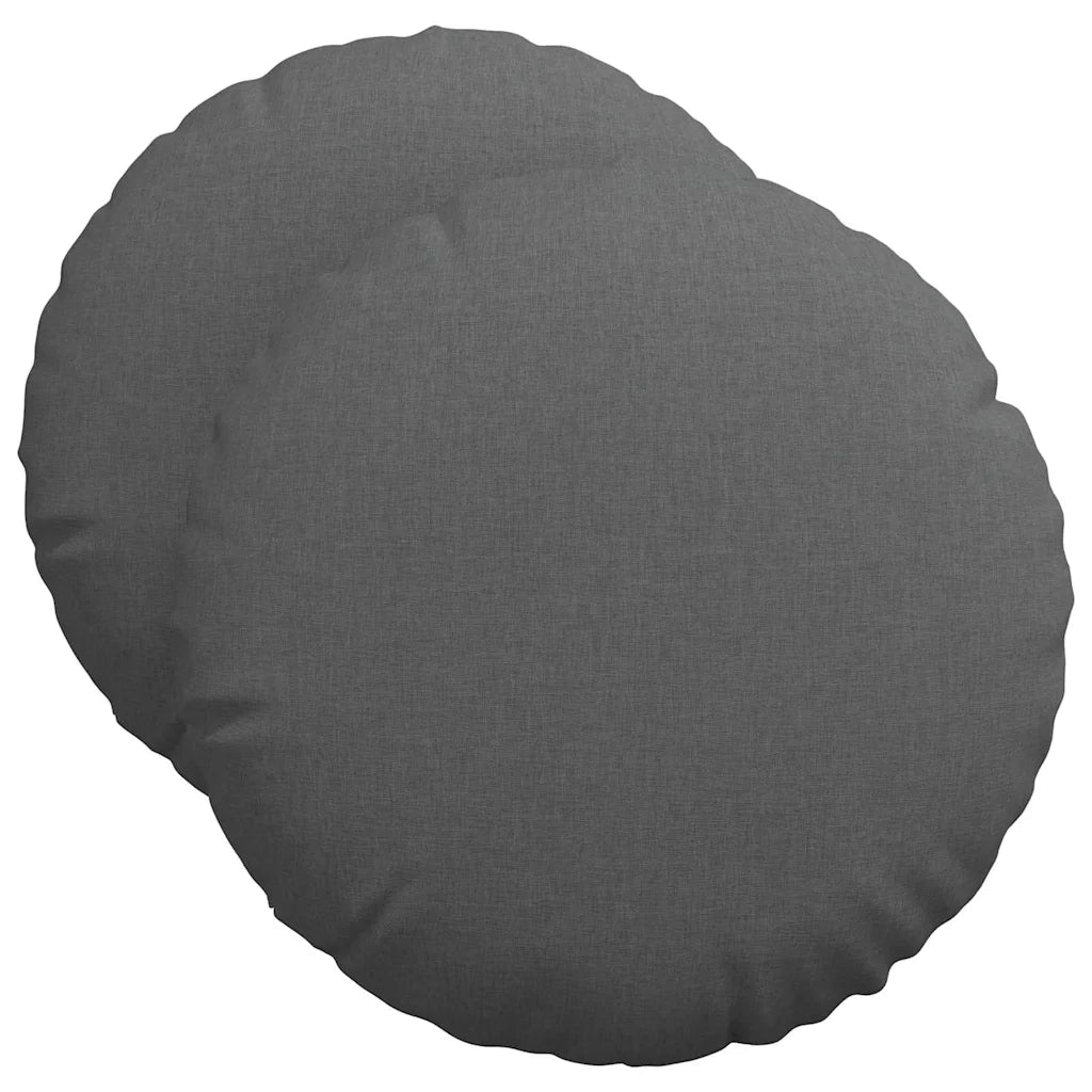Cuscini per Seduta 2 pcs Grigio scuro Ø50 x 19 cm Tessuto 42014158