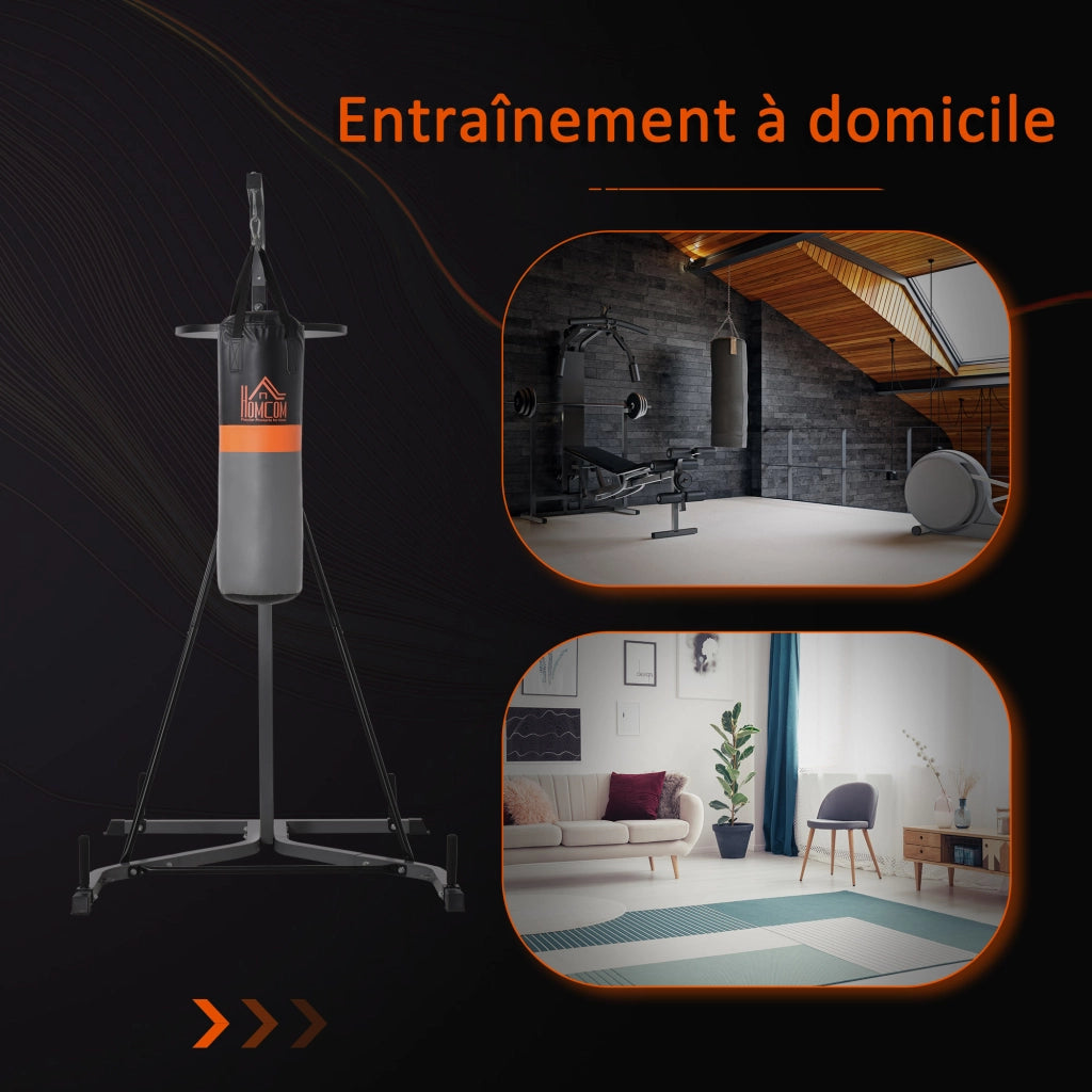 Supporto per Sacco da Boxe con Base ¨C Xylo ¨C Stazione con Palla Velocit¨¤ Inclusa Acciaio Nero
