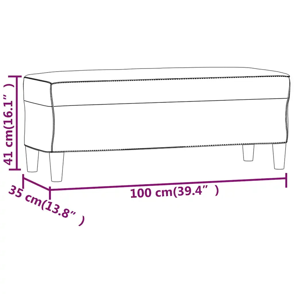 Panca-Sgabello Grigio Scuro 100x35x41 cm in Tessuto 970804