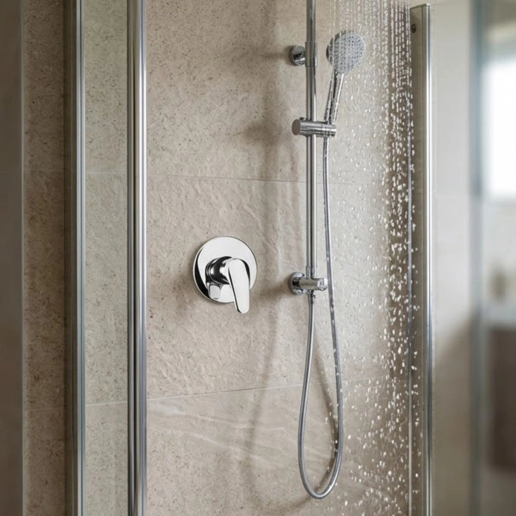 Miscelatore doccia da parete europa ad incasso ottone colore cromato bagno