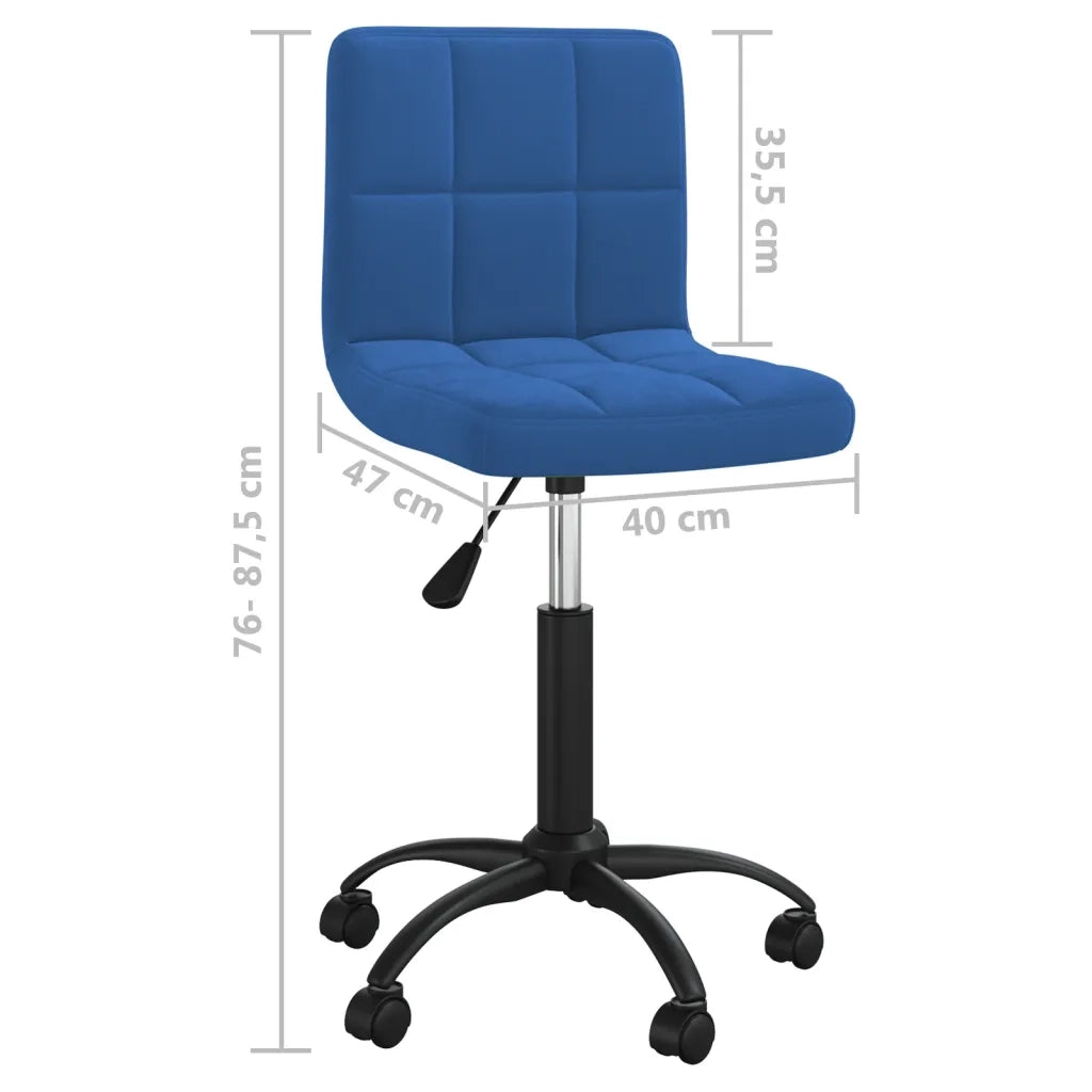Sedia Girevole da Ufficio | Sedia da Gaming Blu in Velluto