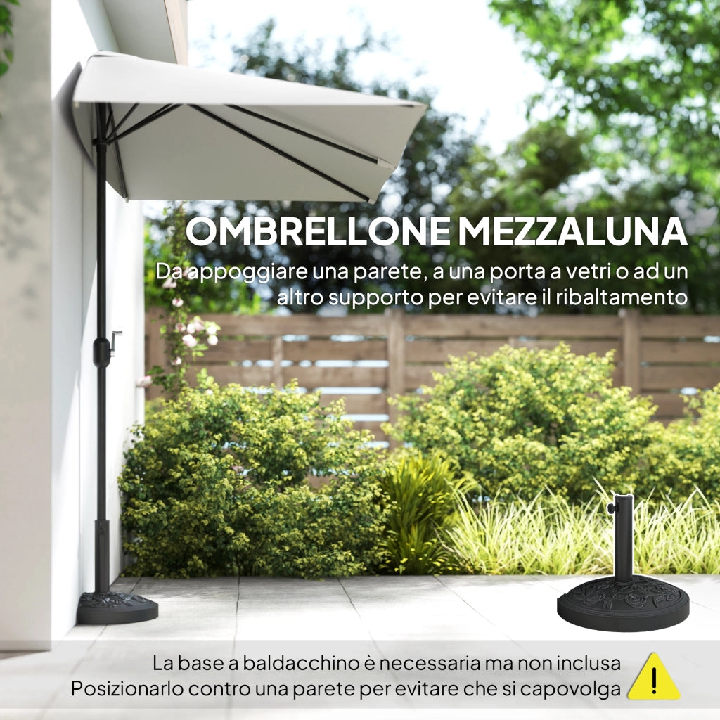 Ombrellone da Parete Mezzaluna ¨C Minimal ¨C Crema 250x150