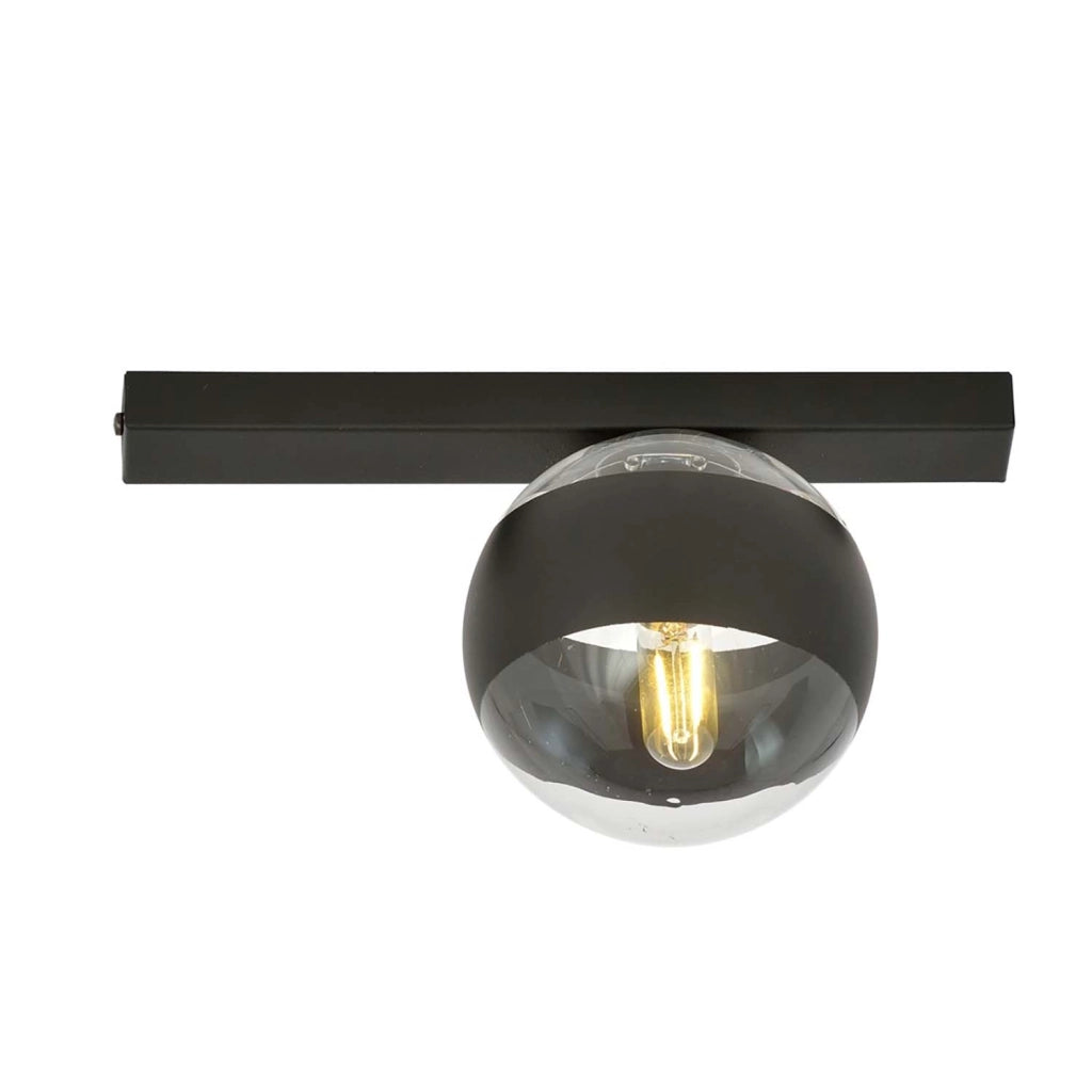 Plafoniera Moderna Giapeto Acciaio Nero 1 Luce E14 Ip20