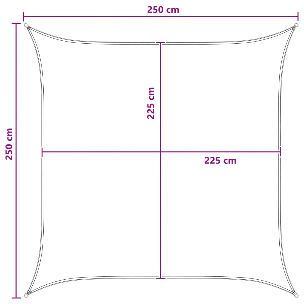 Telo Ombra Grigio chiaro e bianco 2,5 x 2,5 m HDPE 42032926