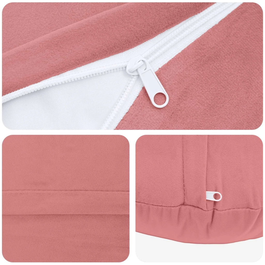 Federa 2 pcs HEERLEN Rosa Ø 50 cm Velluto 922541